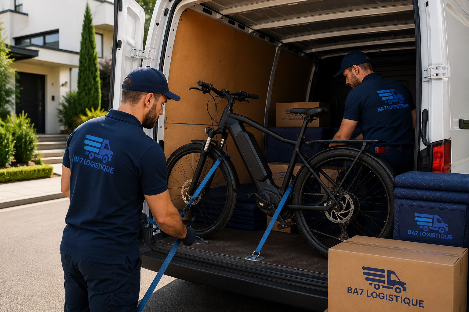 Transport d’un vélo électrique avec BA7 Logistique