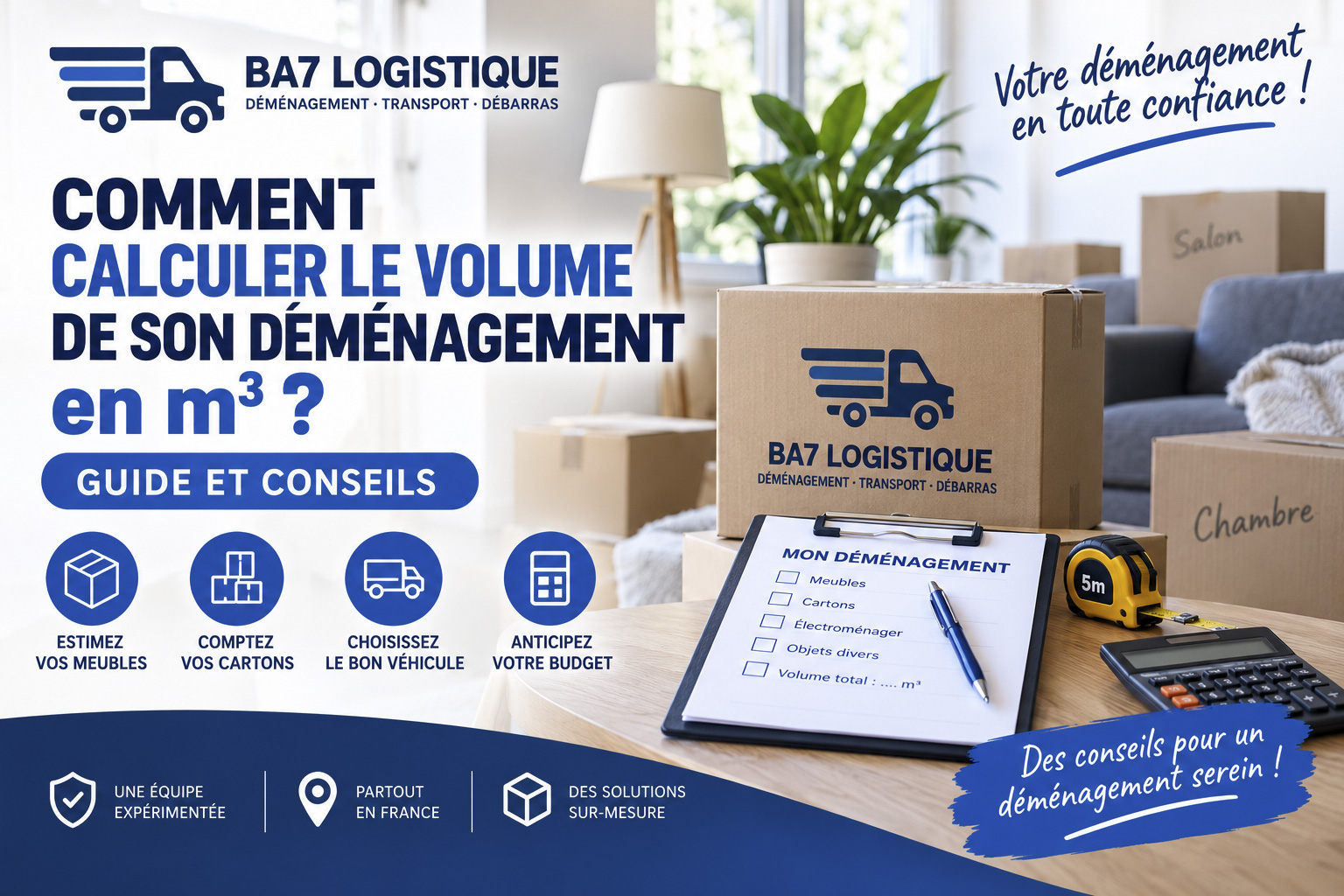 Calcul du volume d’un déménagement en m³ avec BA7 Logistique