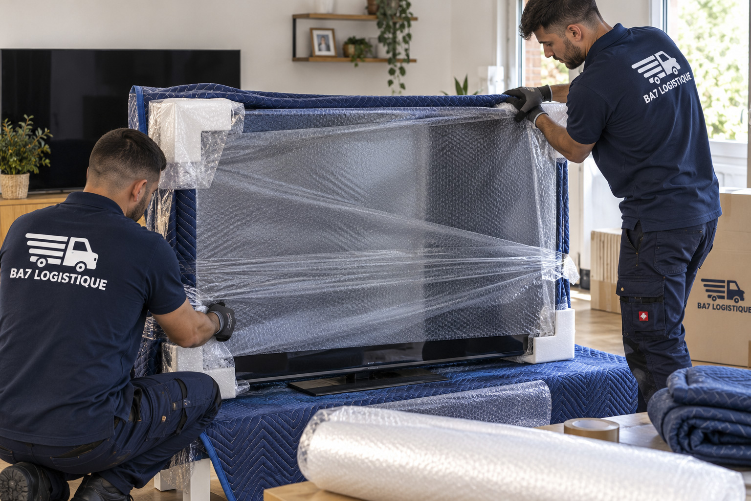 Protéger sa télévision pendant un déménagement avec BA7 Logistique