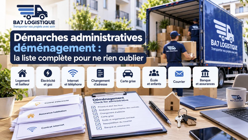 Démarches administratives déménagement : documents, cartons et changement d'adresse avec BA7 Logistique