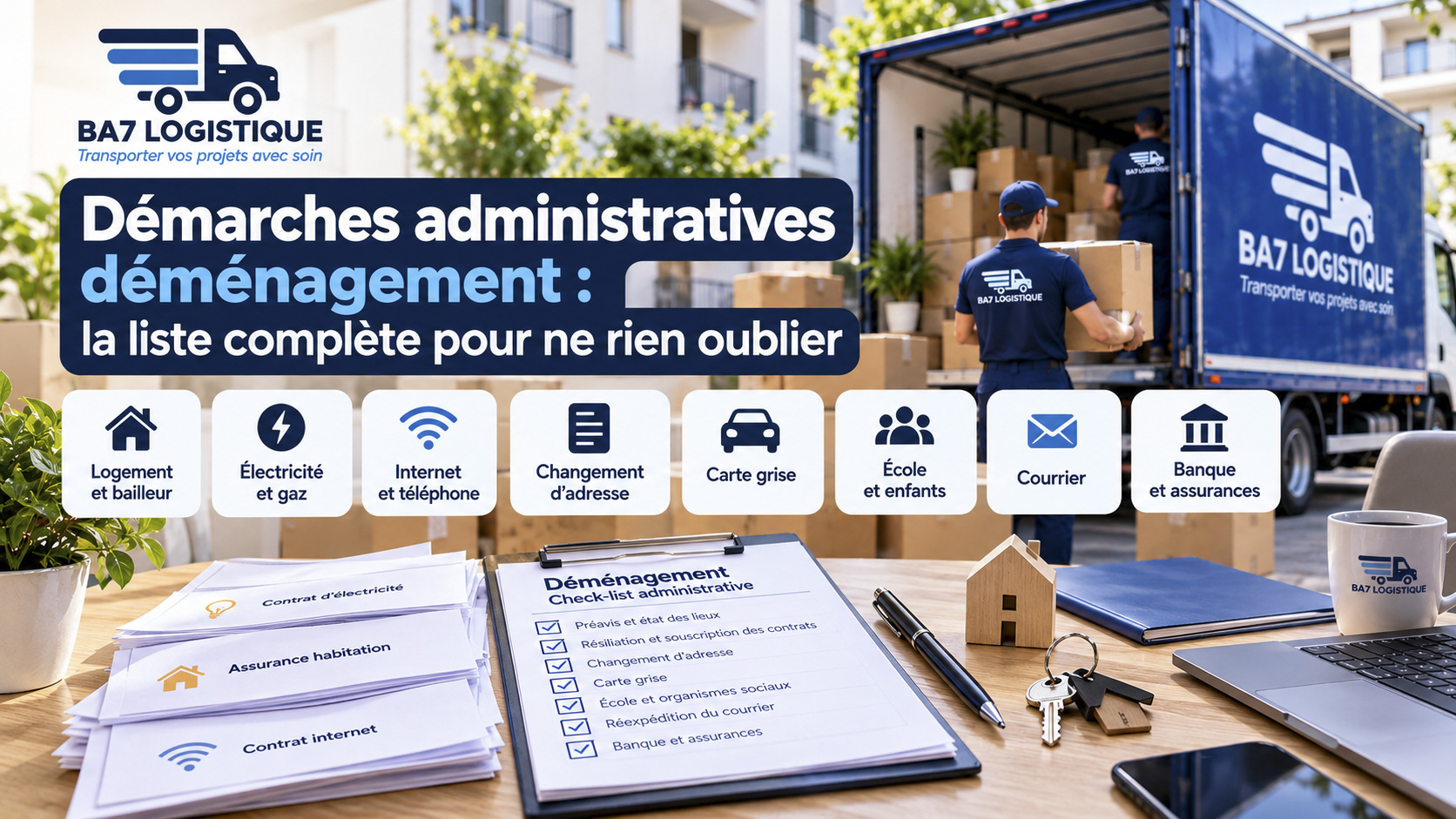 Démarches administratives déménagement : changement d'adresse, contrats et formalités avec BA7 Logistique